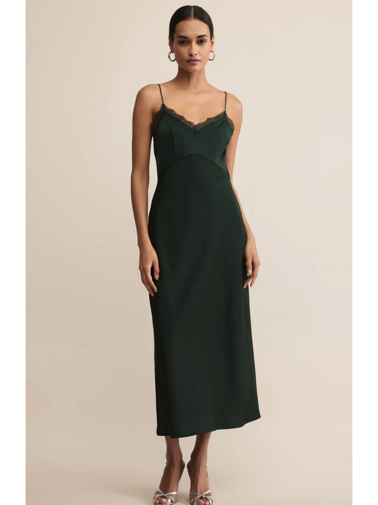 Z Supply Green Lace Slip Dress