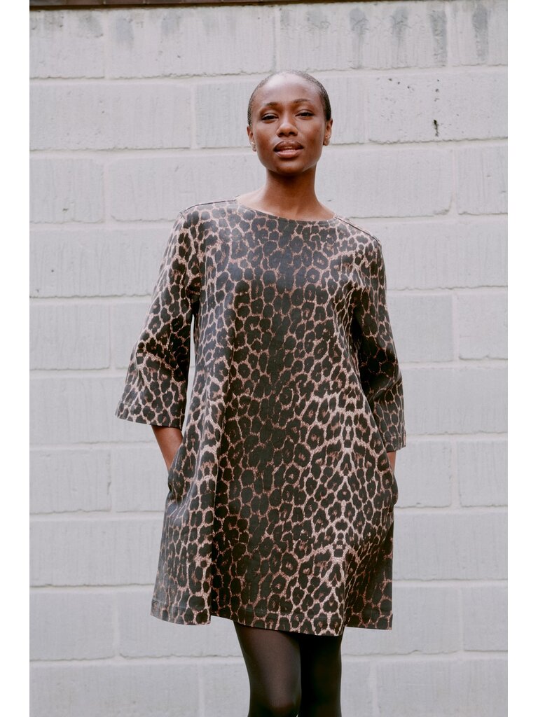 B. Young Leopard Denim Dress