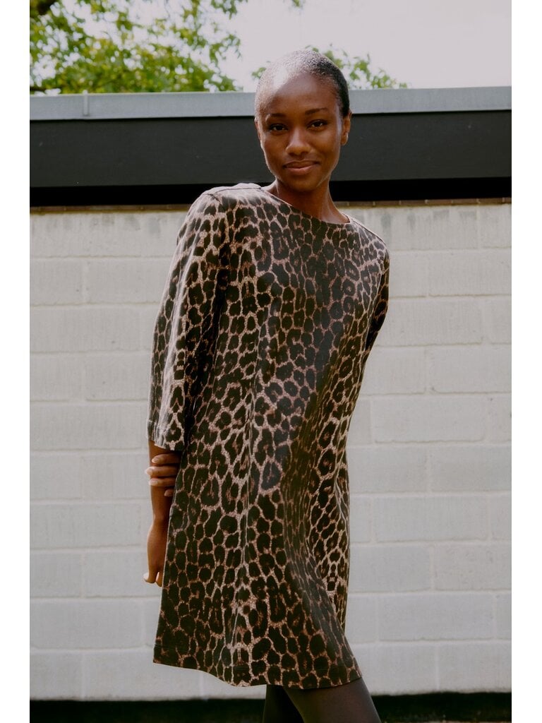 B. Young Leopard Denim Dress