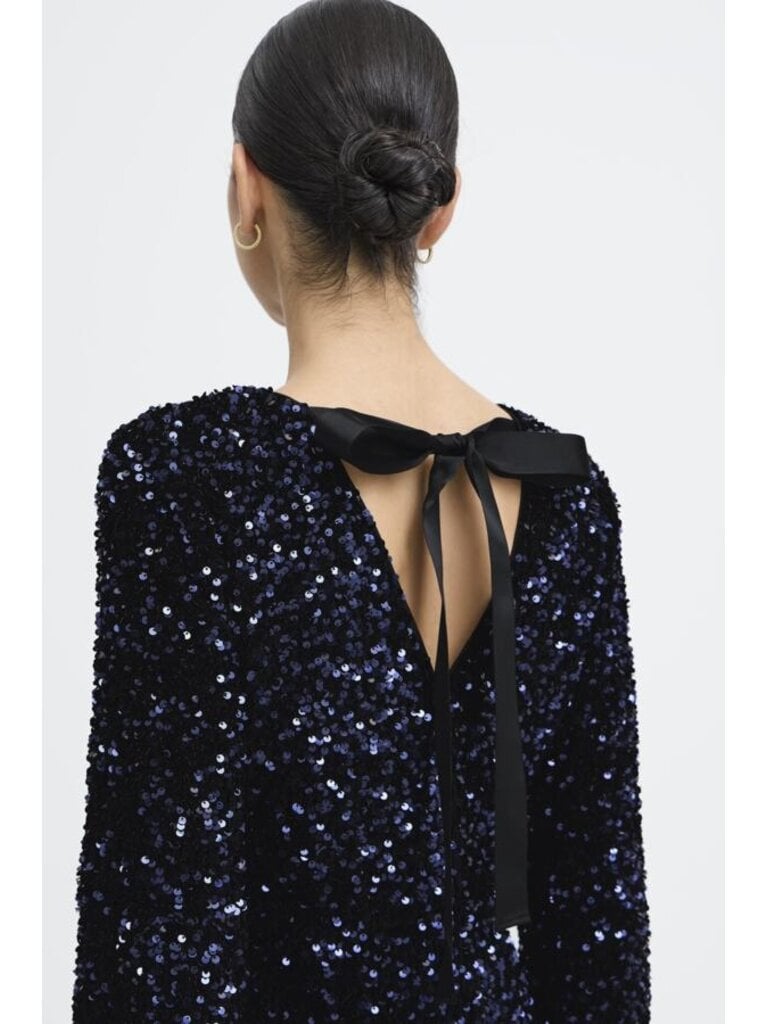 B. Young Blue Bow Sequin Mini