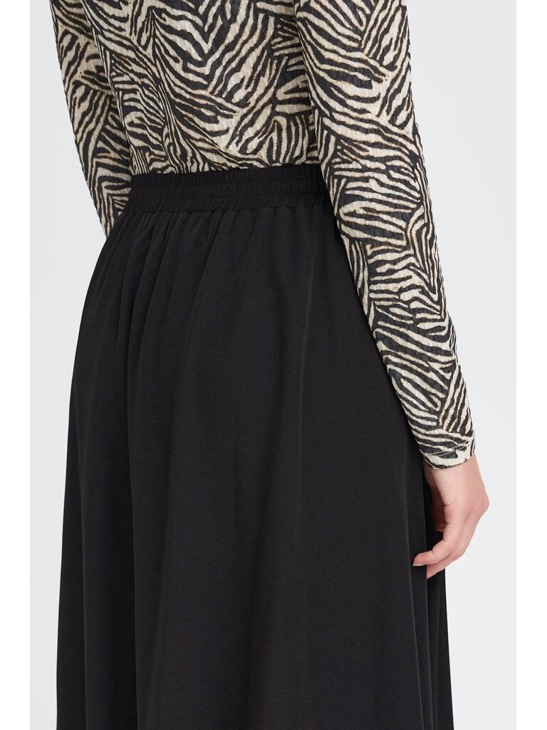 ICHI Balloon Hem Midi Skirt