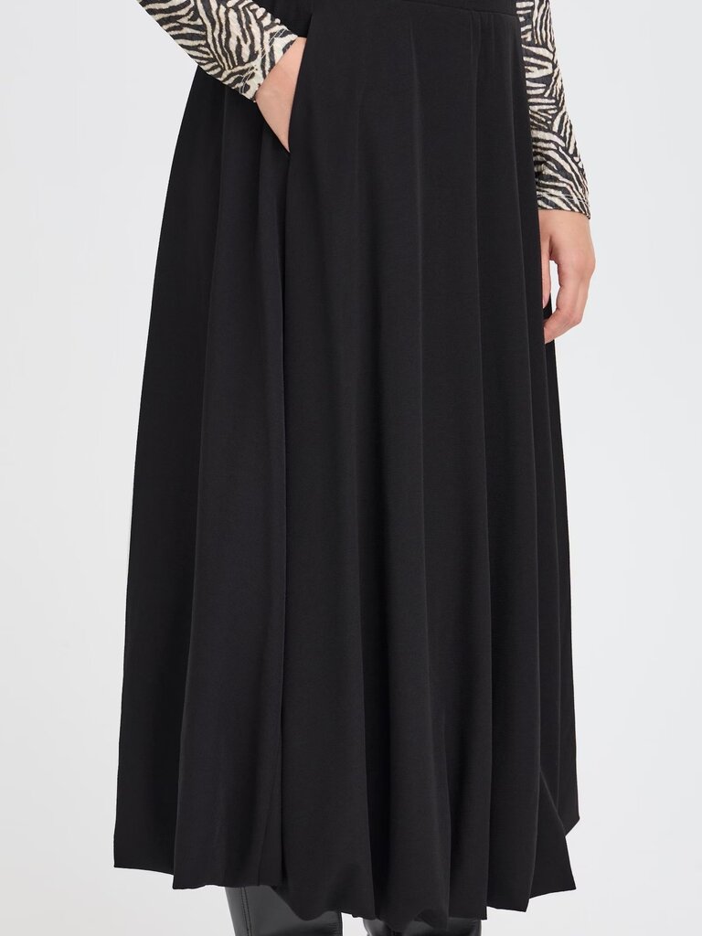 ICHI Balloon Hem Midi Skirt