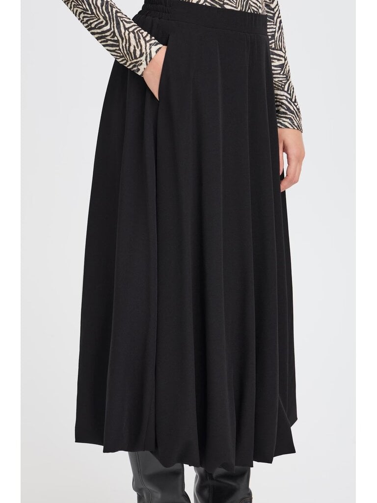 ICHI Balloon Hem Midi Skirt