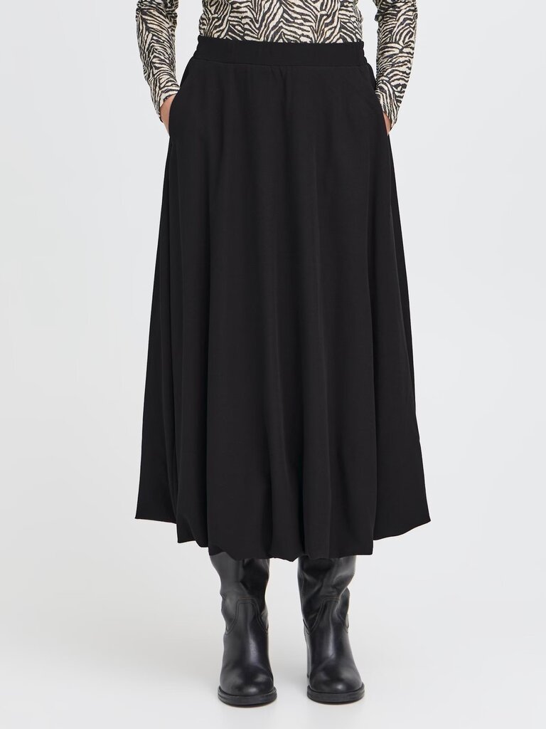 ICHI Balloon Hem Midi Skirt