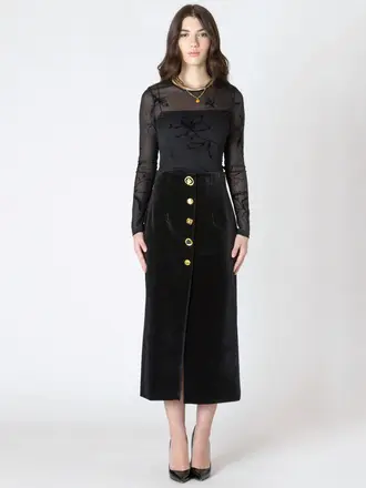 Dex Velvet Midi Skirt