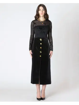 Dex Velvet Midi Skirt