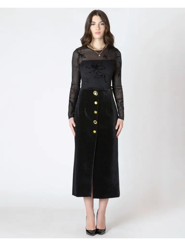 Dex Velvet Midi Skirt