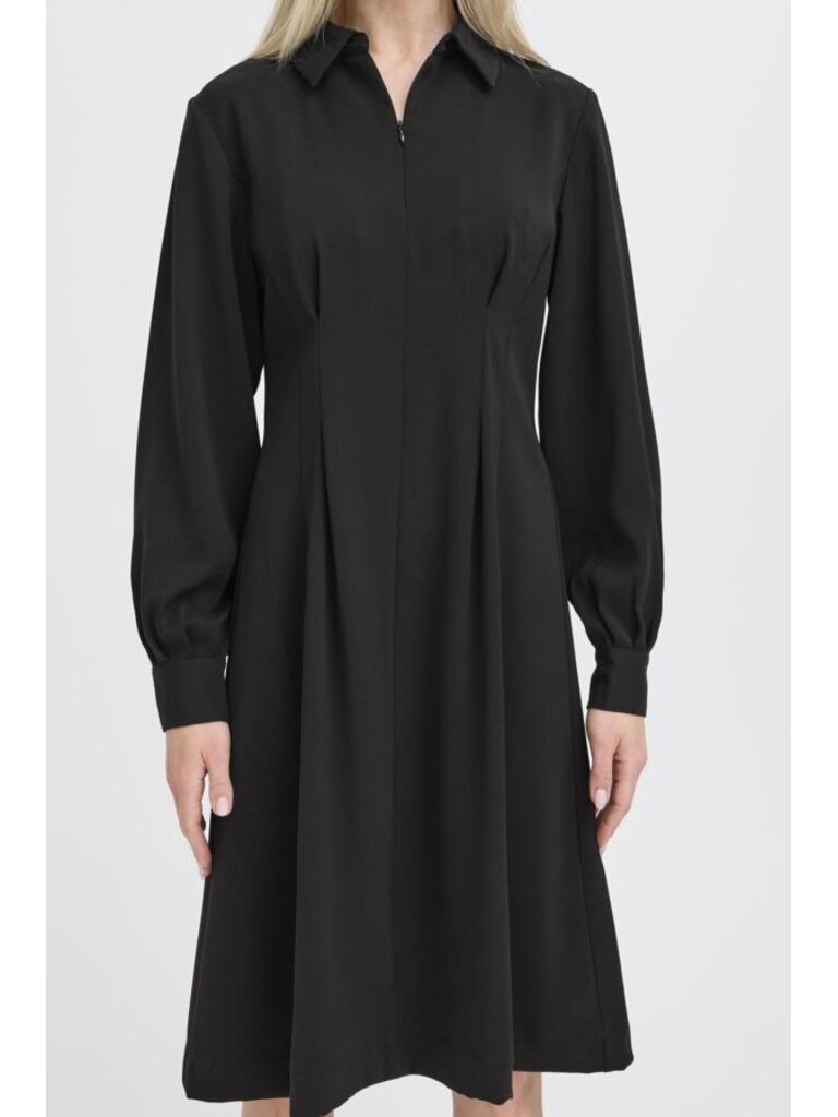 B. Young Zip Front Collar Dress
