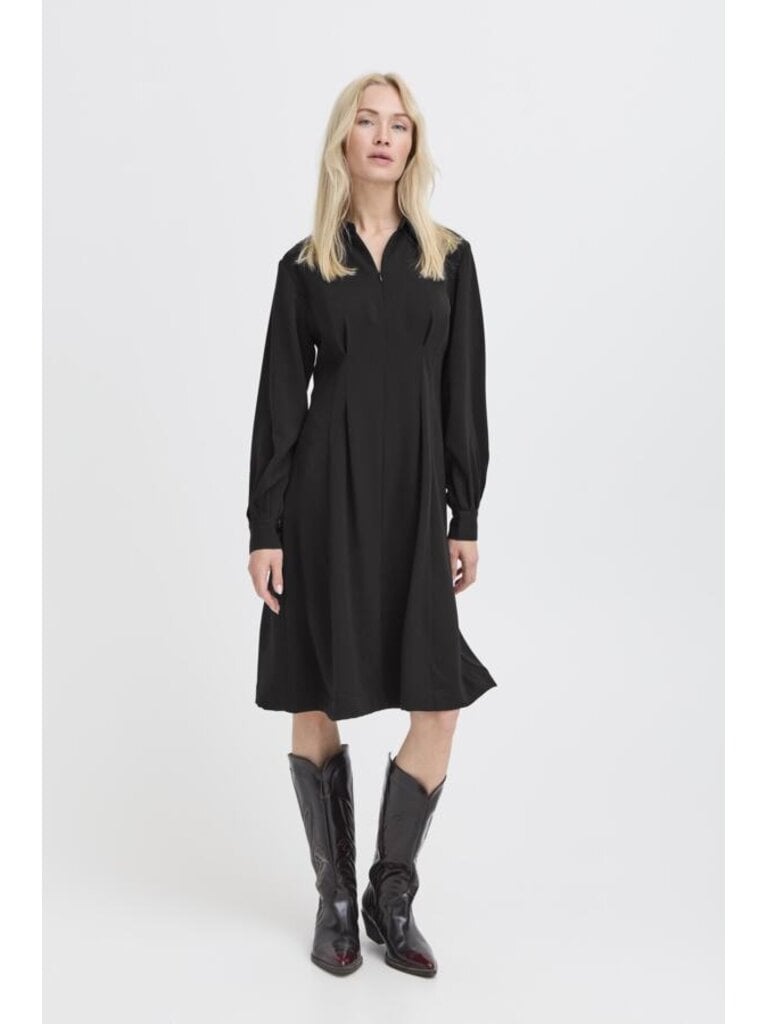 B. Young Zip Front Collar Dress