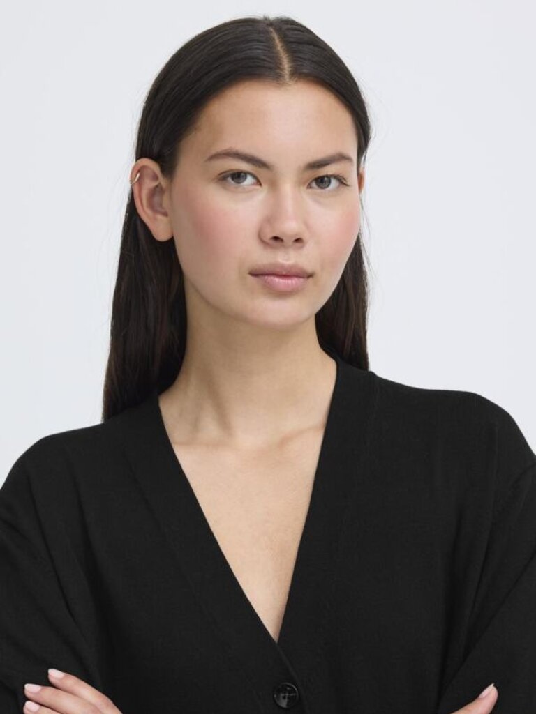 ICHI Thin Knit Long Button Cardi