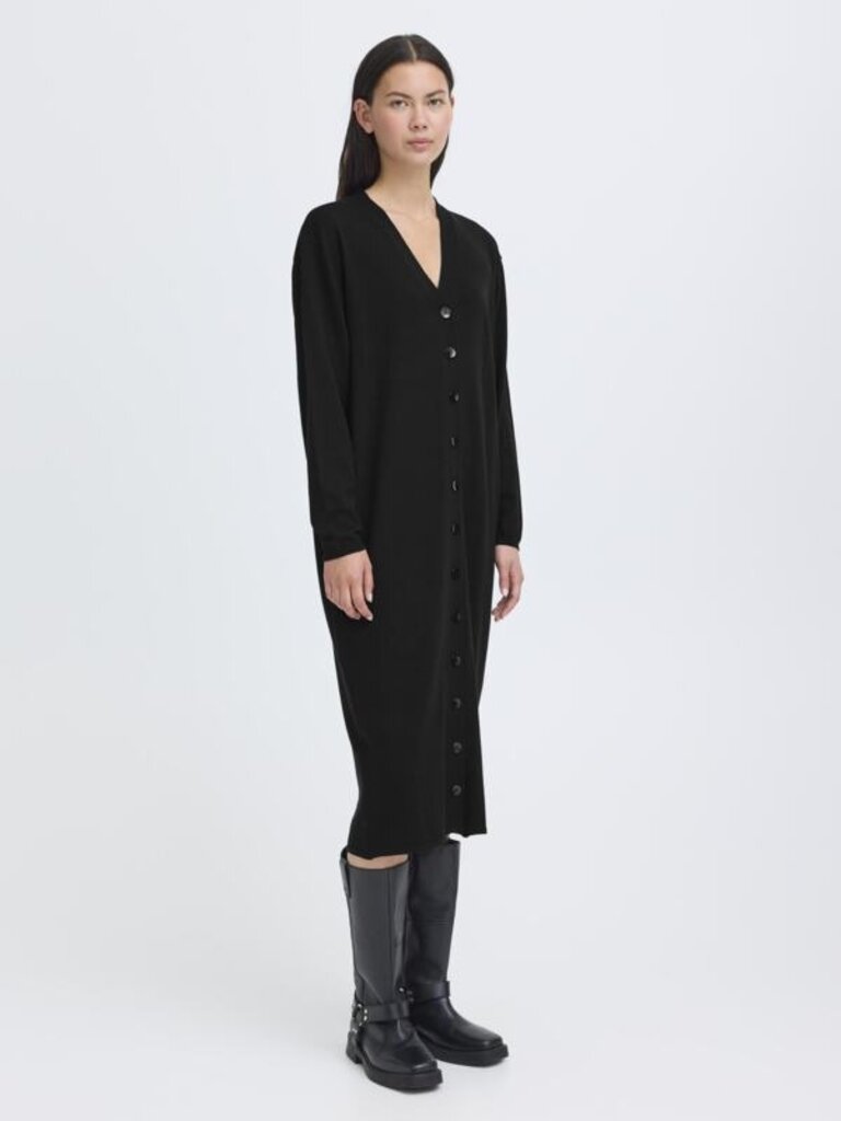 ICHI Thin Knit Long Button Cardi