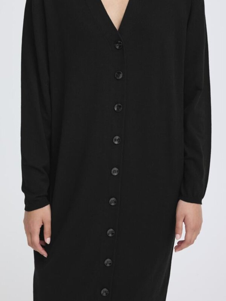 ICHI Thin Knit Long Button Cardi