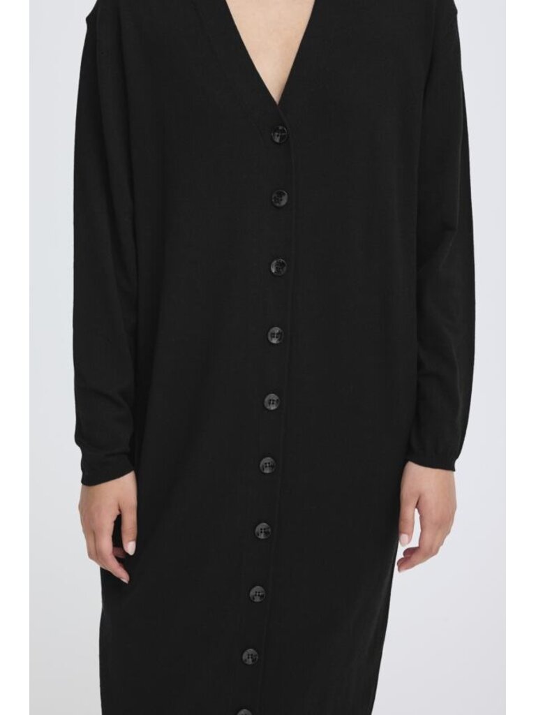 ICHI Thin Knit Long Button Cardi