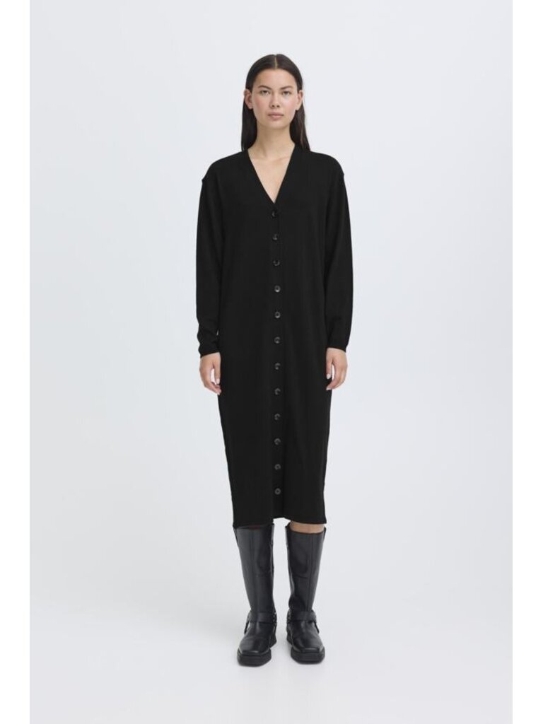 ICHI Thin Knit Long Button Cardi