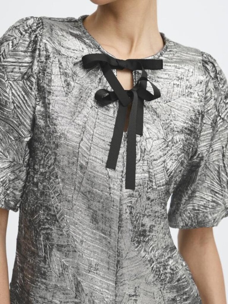 B. Young Metallic Textured Dress