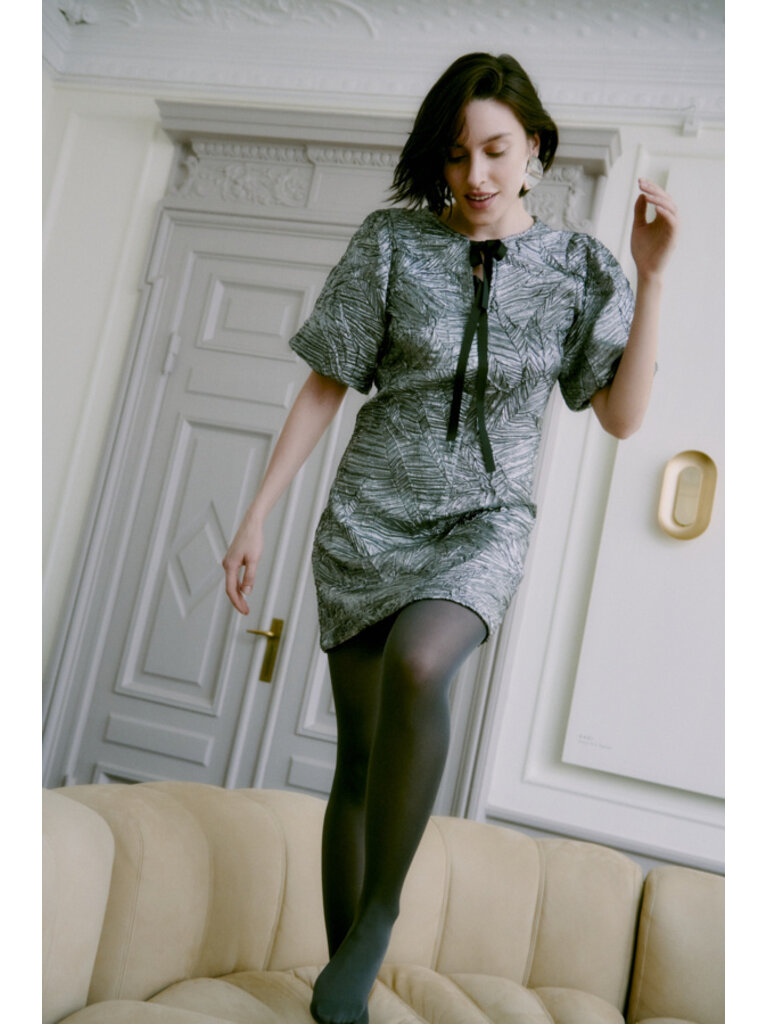 B. Young Metallic Textured Dress