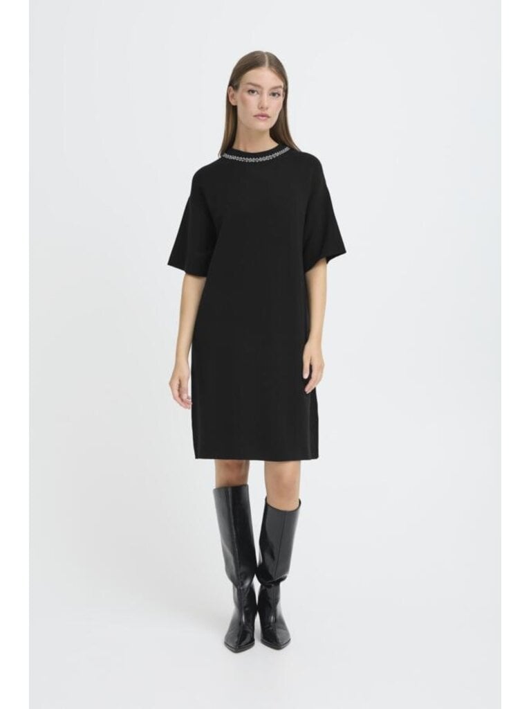 ICHI Gem Trim Knit Dress