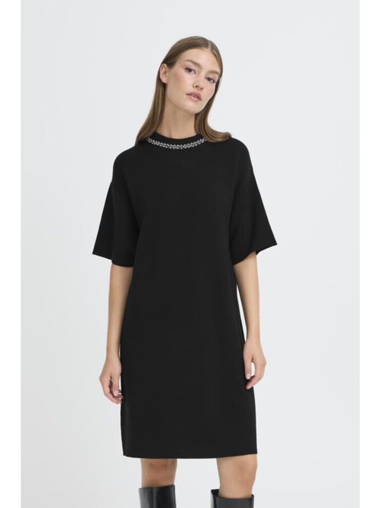 ICHI Gem Trim Knit Dress
