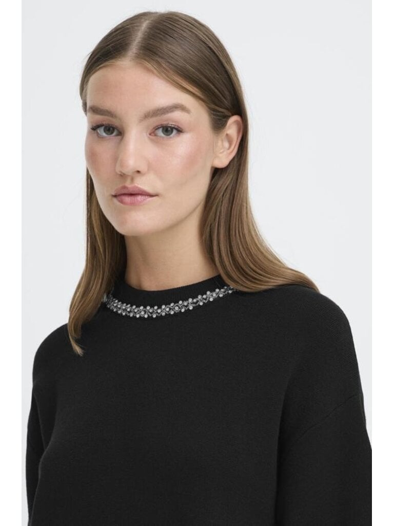 ICHI Gem Trim Knit Dress