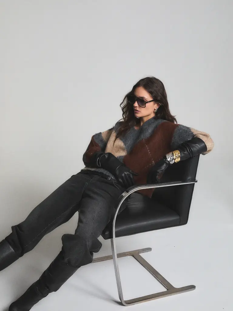 Deluc Fuzzy Argyle Knit