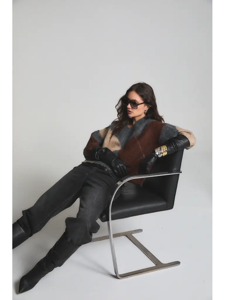 Deluc Fuzzy Argyle Knit