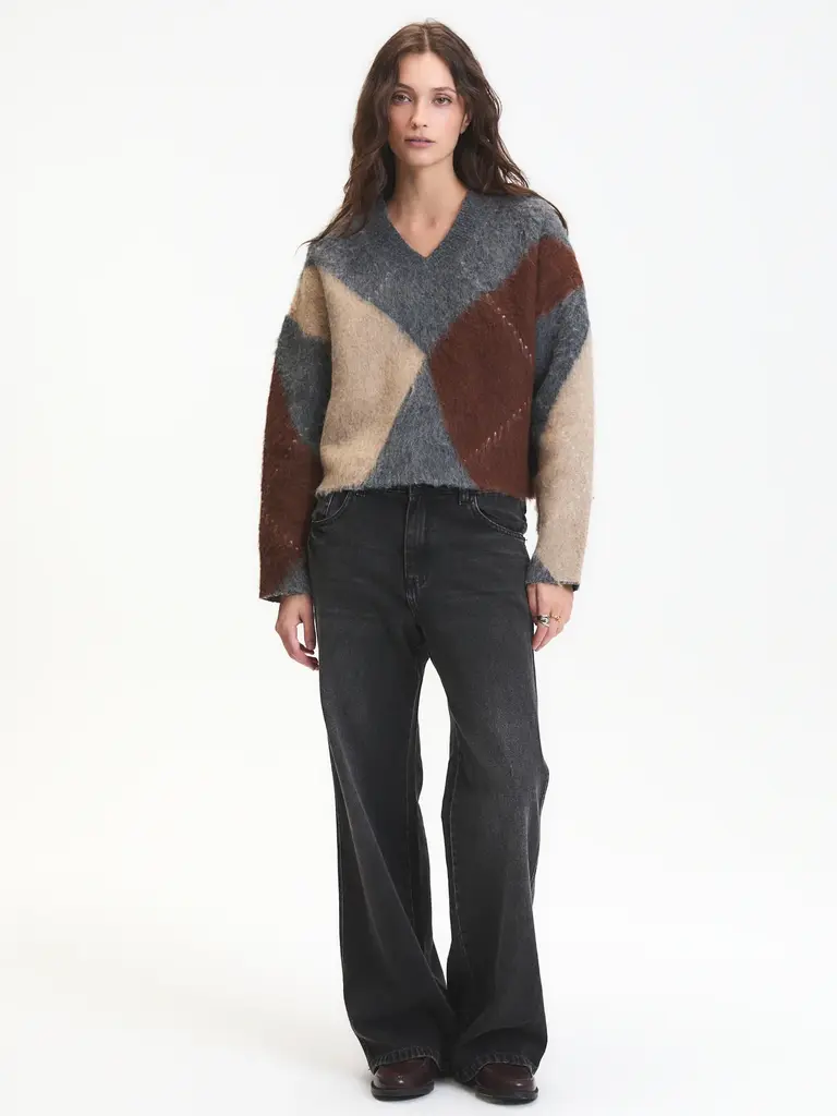 Deluc Fuzzy Argyle Knit