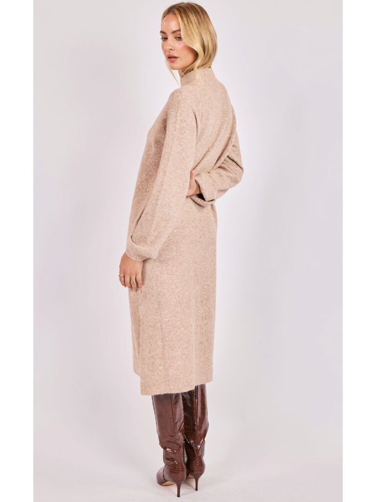 Sadie & Sage Oatmeal Turtleneck Knit Midi