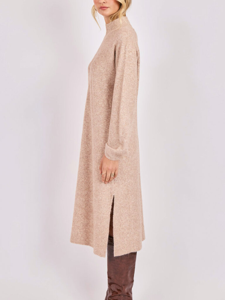 Sadie & Sage Oatmeal Turtleneck Knit Midi