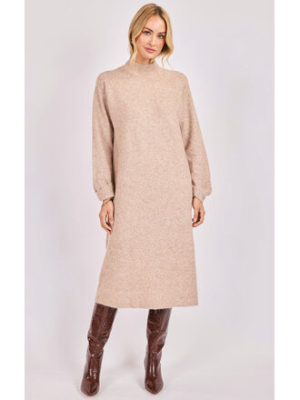 Sadie & Sage Oatmeal Turtleneck Knit Midi