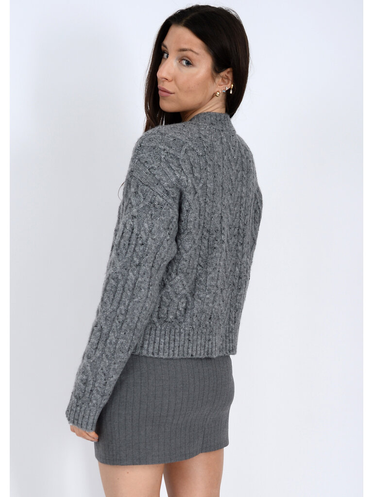 RD Style Button Grey Cardigan
