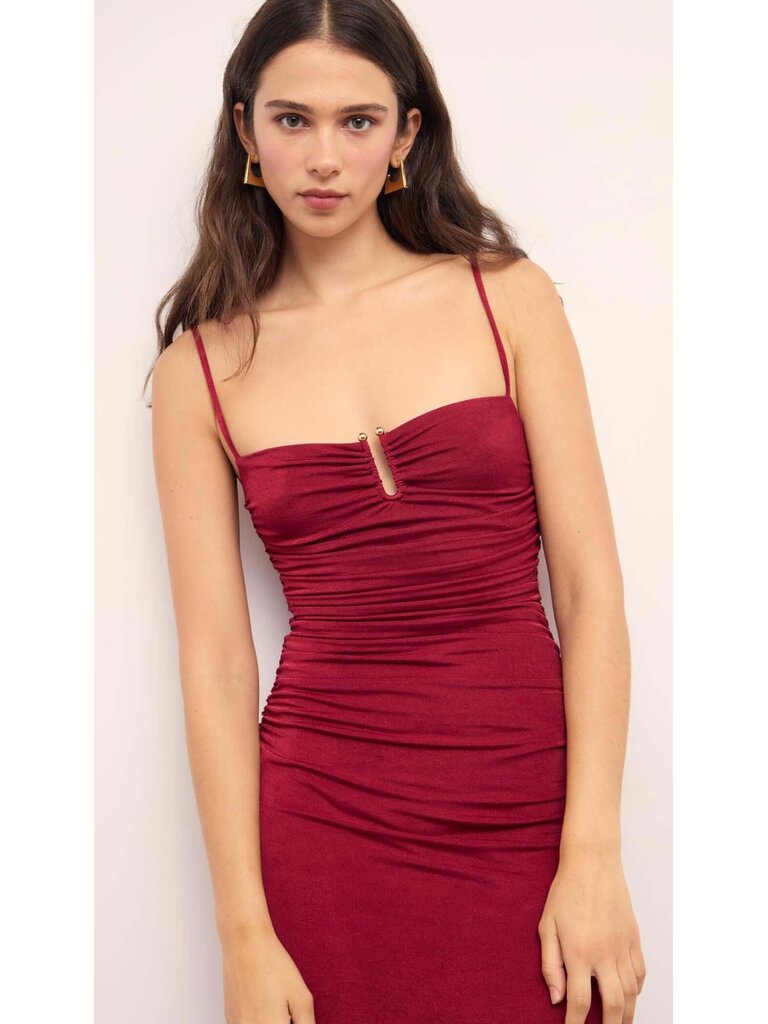 Mink Pink Crimson Fitted Midi
