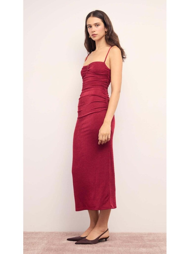 Mink Pink Crimson Fitted Midi