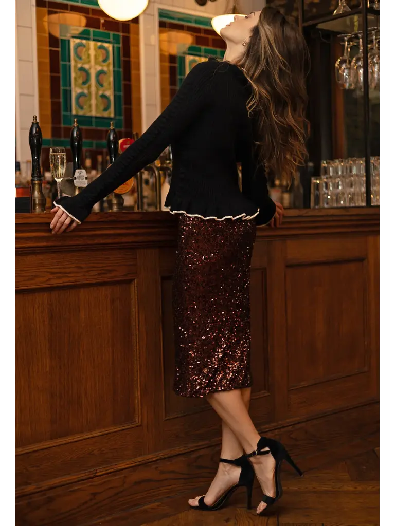 Angel Eyes Brown Sequin Skirt