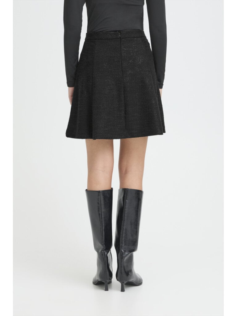 ICHI Black Gleam Mini Skirt