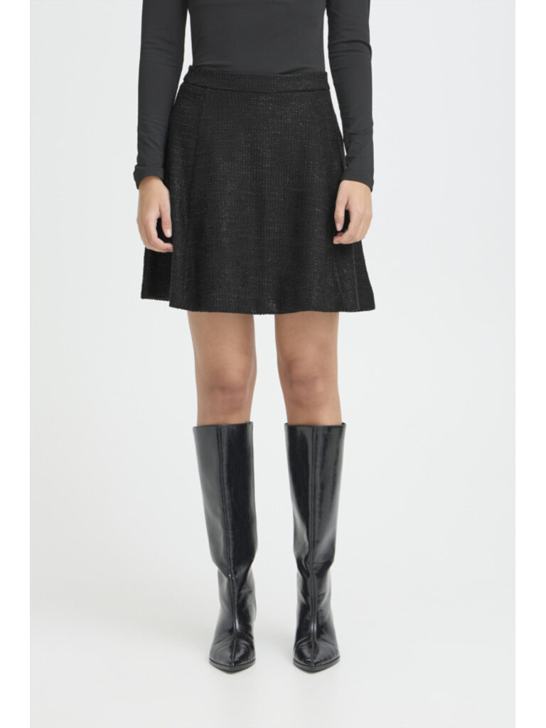 ICHI Black Gleam Mini Skirt