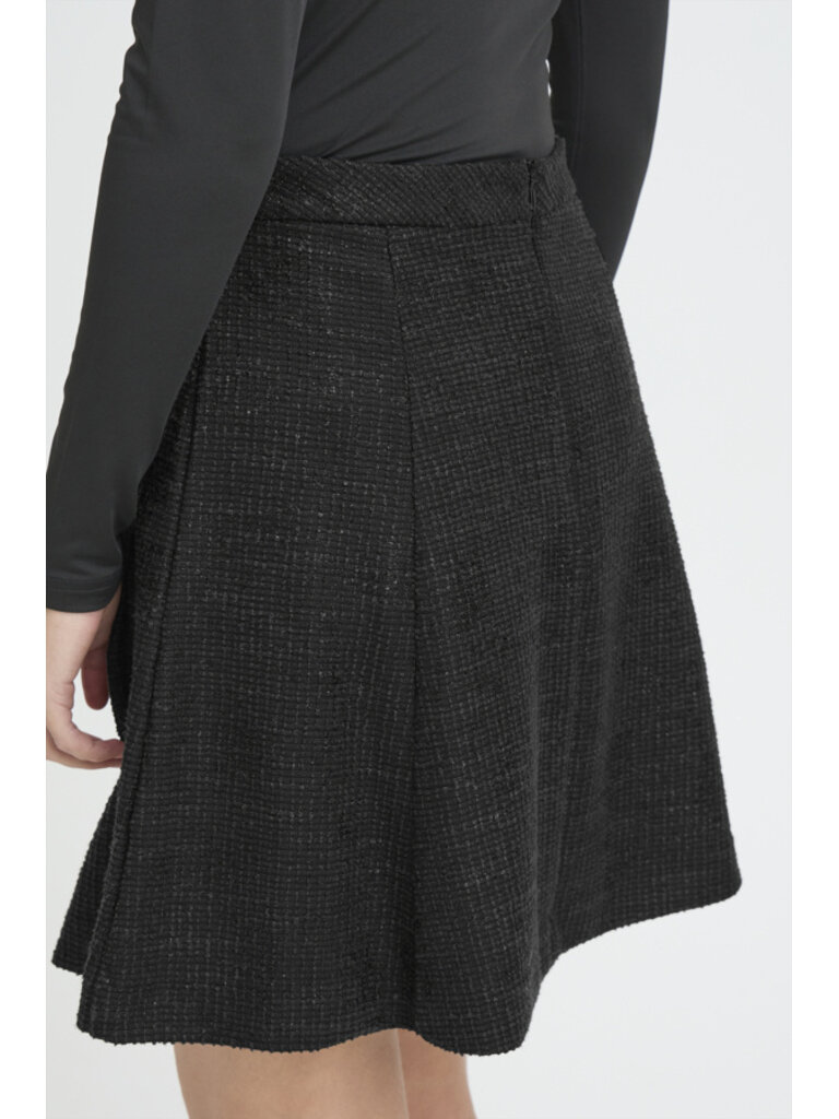 ICHI Black Gleam Mini Skirt