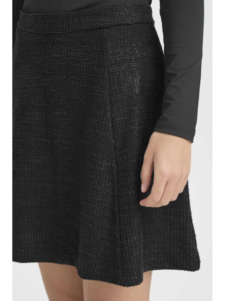 ICHI Black Gleam Mini Skirt