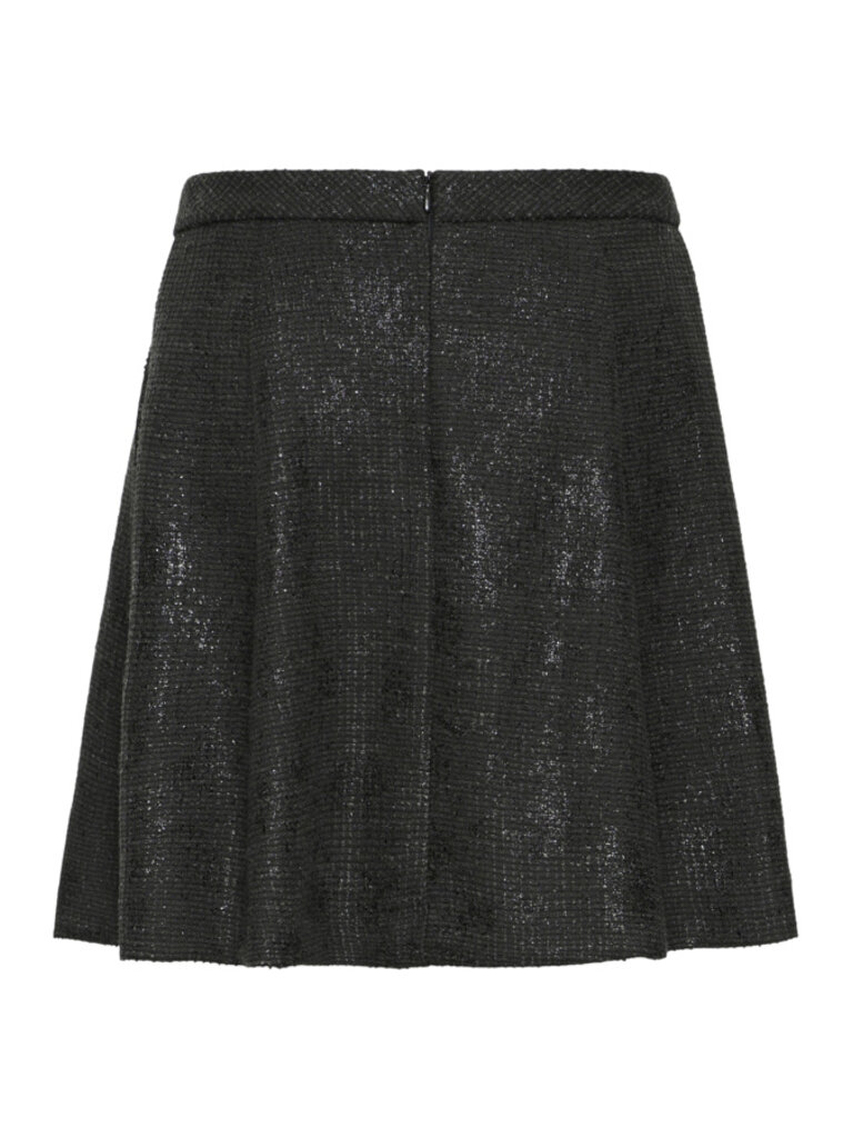ICHI Black Gleam Mini Skirt
