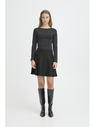 ICHI Black Gleam Mini Skirt