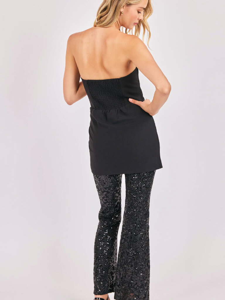 Sadie & Sage Sequin Strapless Jumpsuit