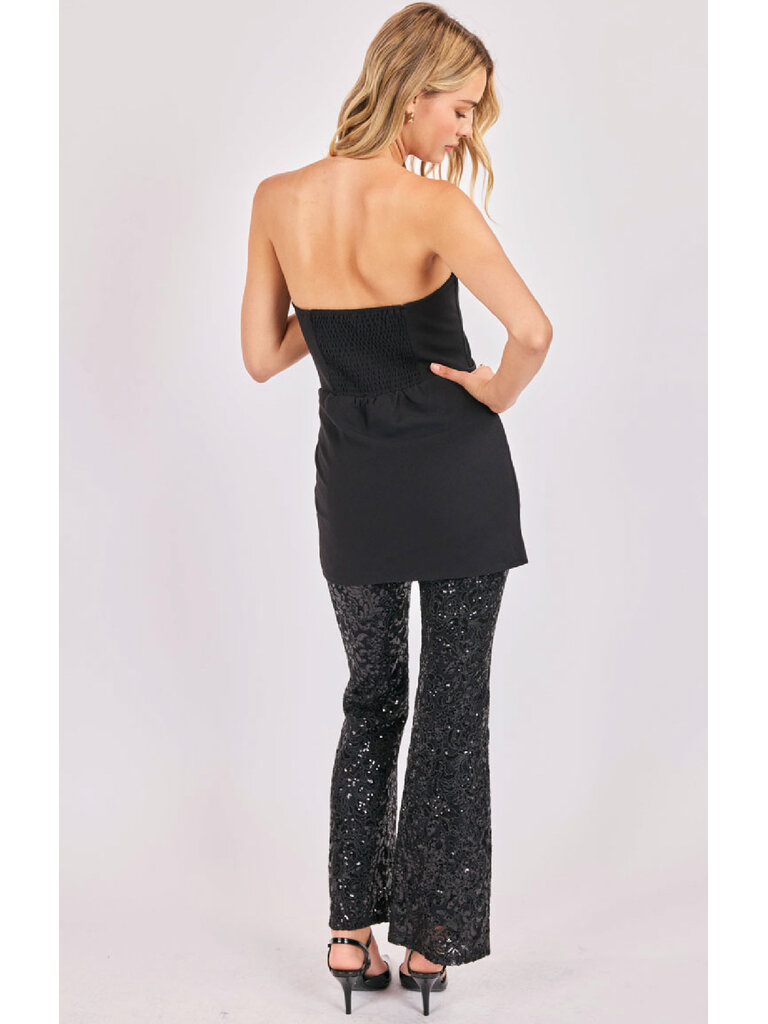 Sadie & Sage Sequin Strapless Jumpsuit