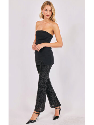 Sadie & Sage Sequin Strapless Jumpsuit