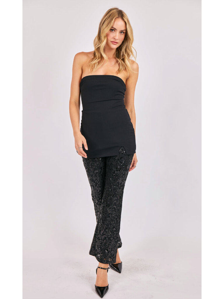 Sadie & Sage Sequin Strapless Jumpsuit