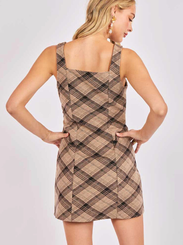 Sadie & Sage Taupe Brown Plaid Mini