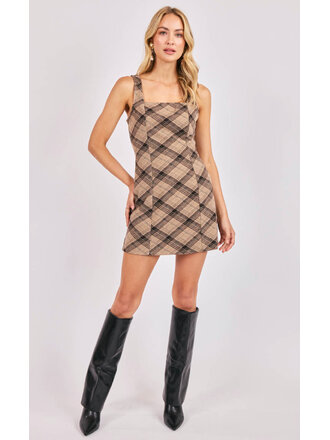 Sadie & Sage Taupe Brown Plaid Mini