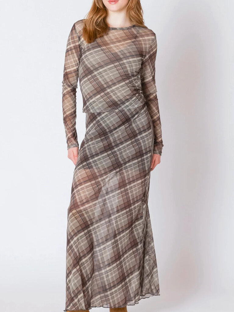 Dex Tartan Mesh Skirt
