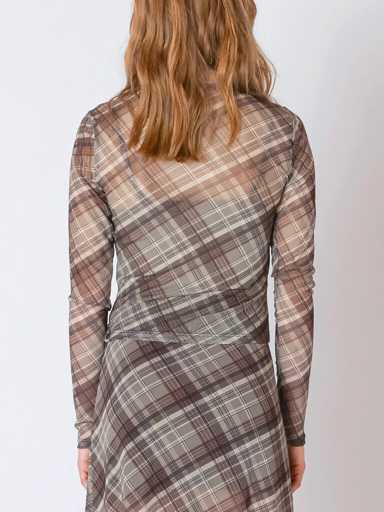 Dex Tartan Mesh Top