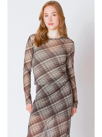 Dex Tartan Mesh Top