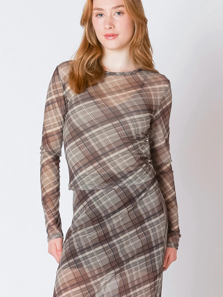 Dex Tartan Mesh Top