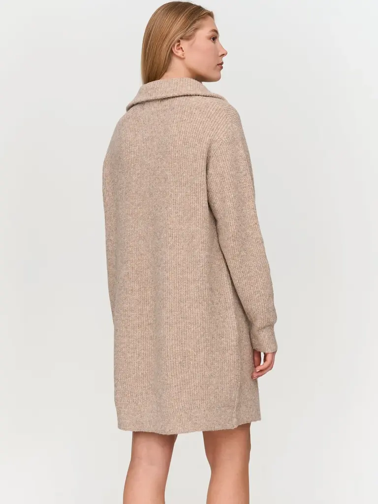 24 Colours Oatmeal Zip Knit Dress